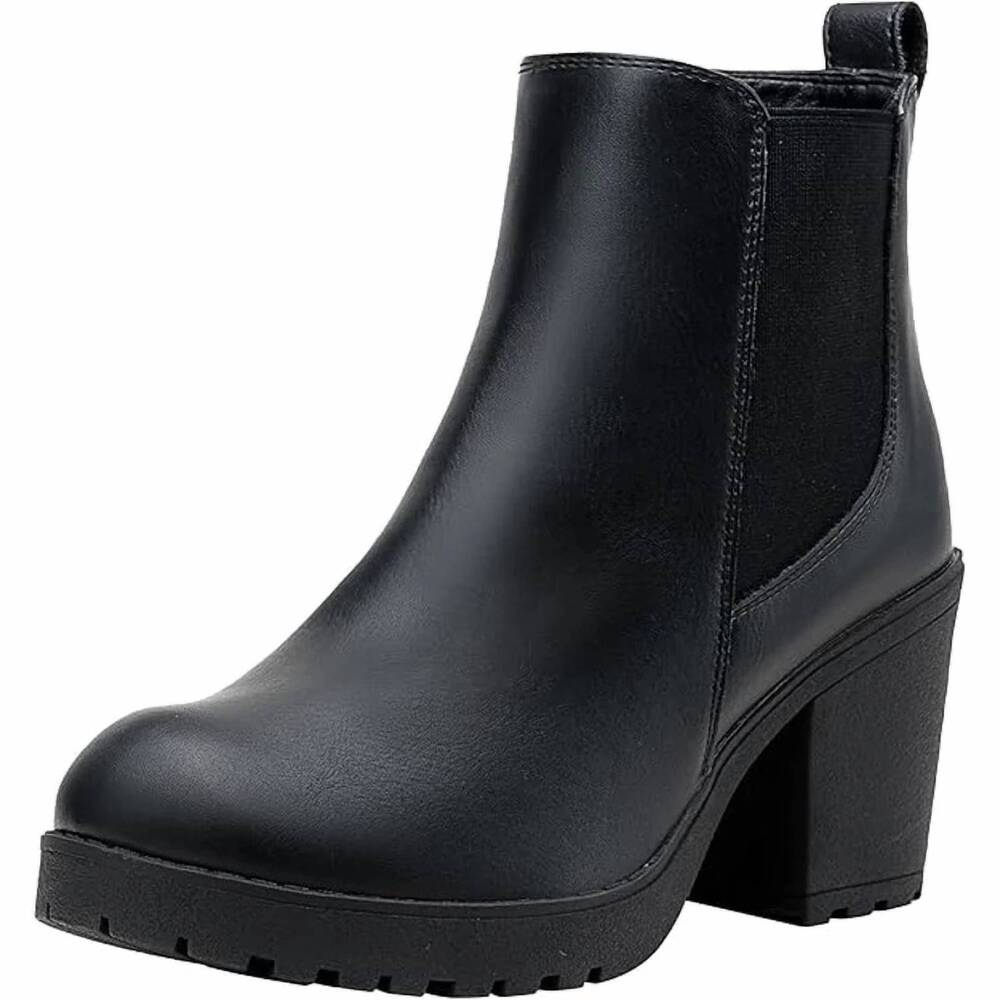 NEW VEPOSE women's round closed toe ankle boots in black